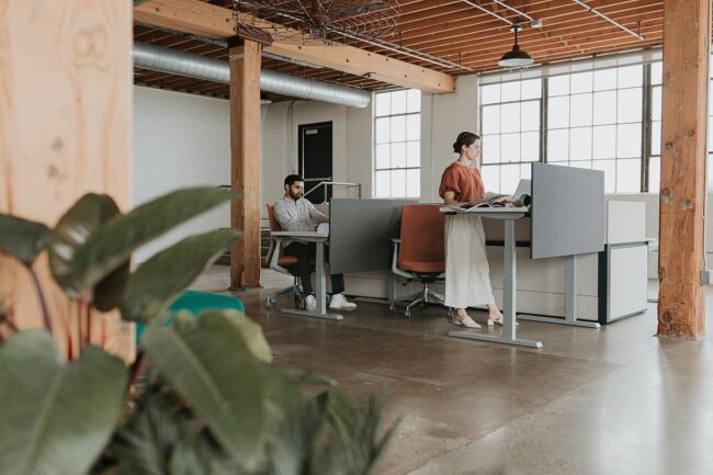 Upside Height Adjustable Table with Soji Task Chair and Compose