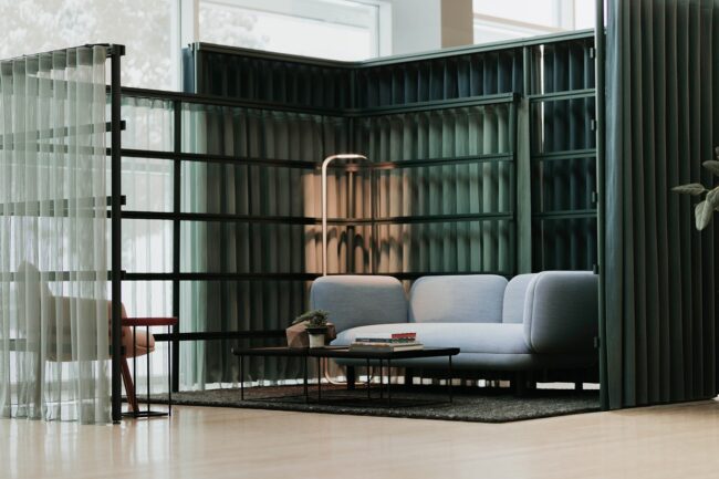 Social Spaces Retreat featuring Hobo, Torei side tables, and Mangas Natural rug
