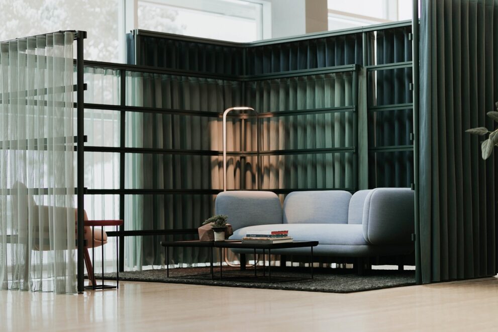 Social Spaces Retreat featuring Hobo, Torei side tables, and Mangas Natural rug