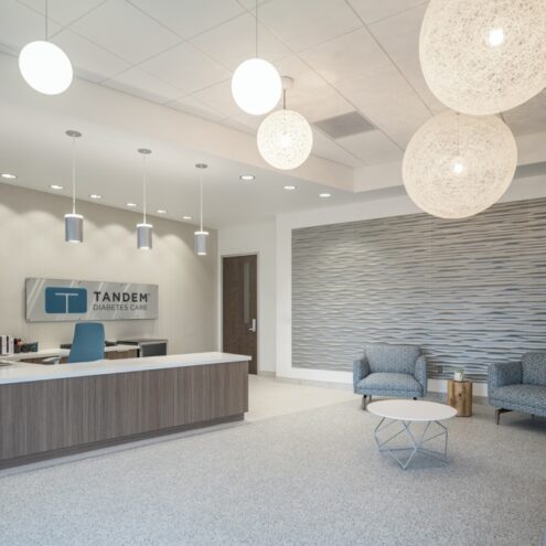 commercial office furniture in waiting and reception area tandem diabetes care boise idaho