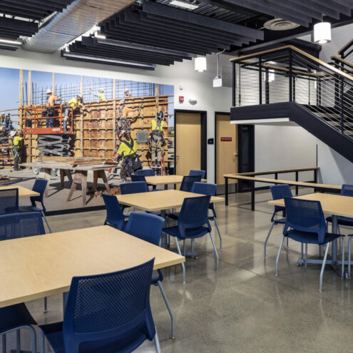 Office Furniture in a Construction Company Office In Spokane