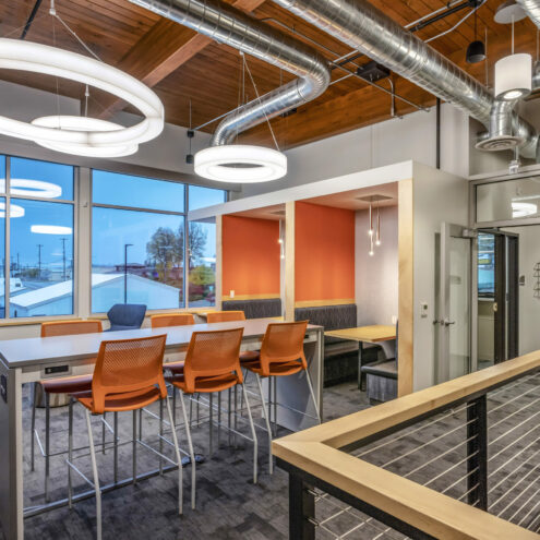 Office Furniture in a Construction Company Office In Spokane