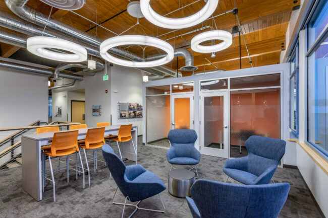 Office Furniture in a Construction Company Office In Spokane