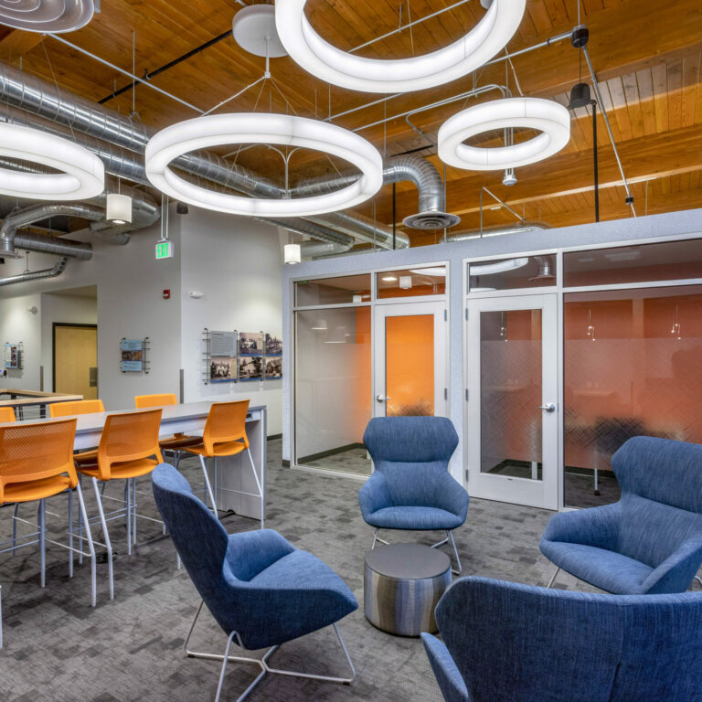 Office Furniture in a Construction Company Office In Spokane