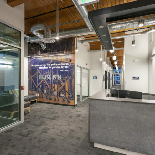 Office Furniture in a Construction Company Office In Spokane