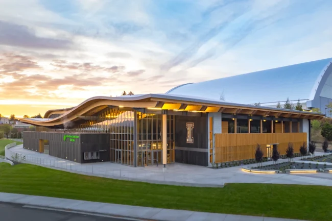 exterior shot of university of idaho iccu arena