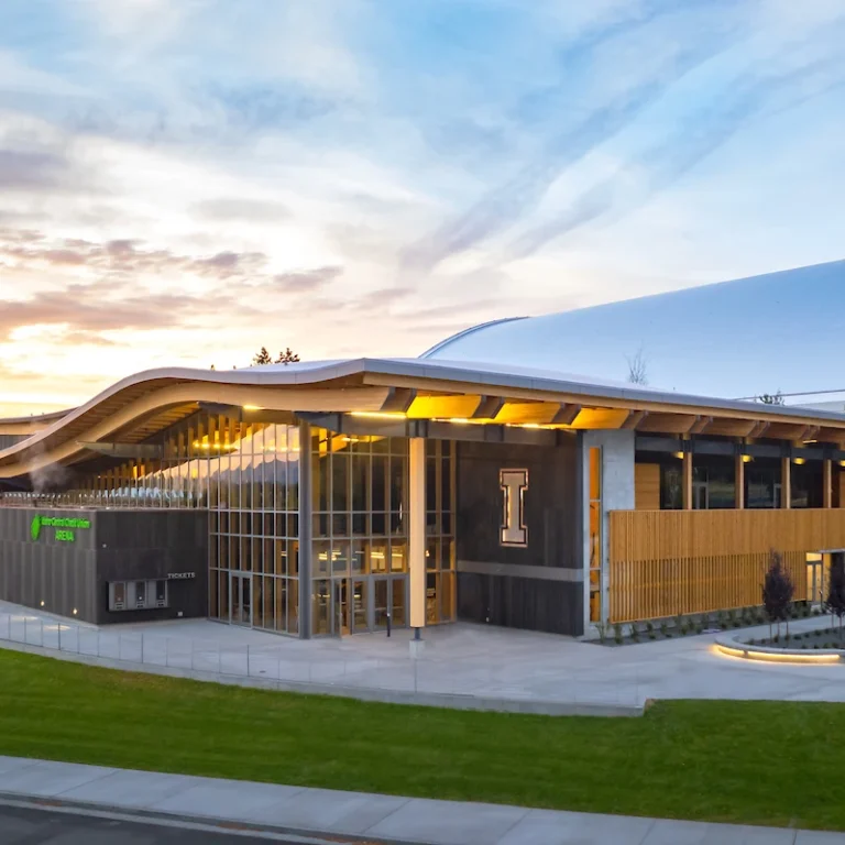 exterior shot of university of idaho iccu arena