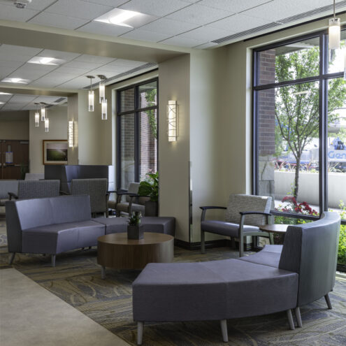 commercial furniture in waiting and reception area at medical facility nampa idaho