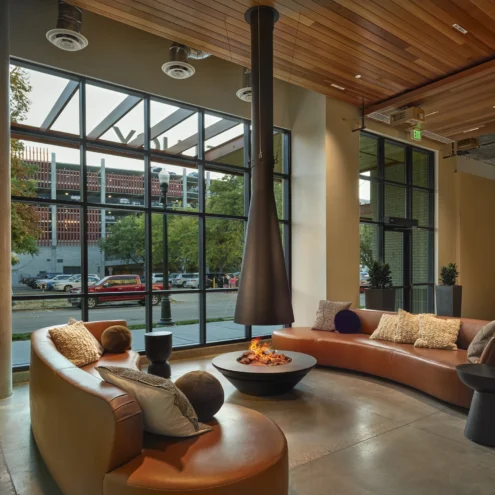 commercial furniture lounge seating in apartment lobby boise idaho