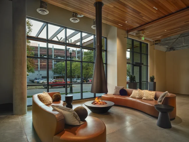 commercial furniture lounge seating in apartment lobby boise idaho