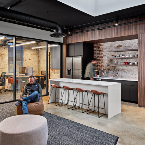 Lounge furniture in co-working space in Spokane