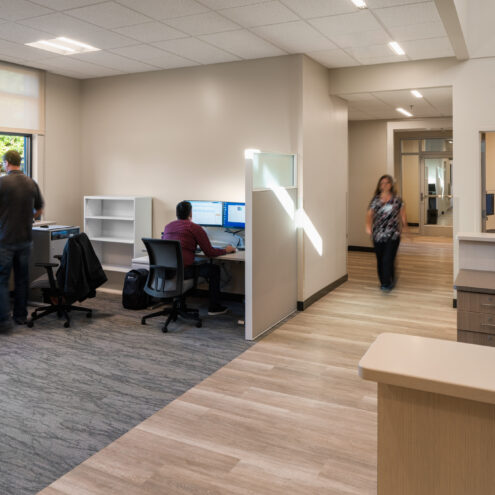 nurses station desking and chairs in doctor's office in nampa idaho
