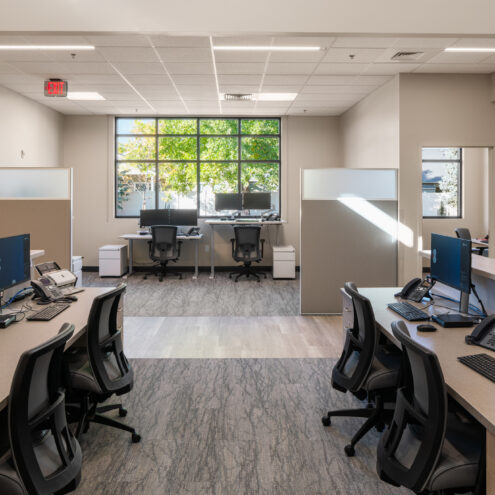 nurses station desking and chairs in doctor's office in nampa idaho