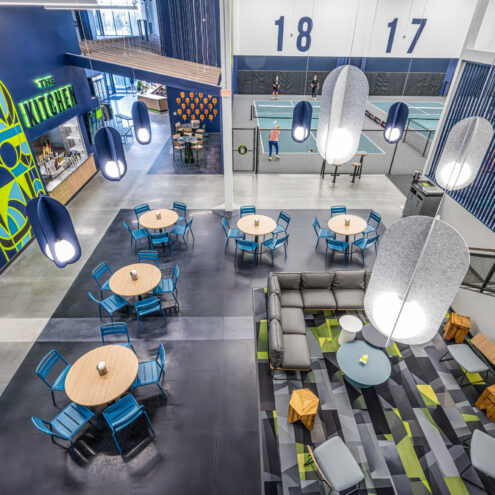 commercial seating furniture and tables at sports facility in boise idaho