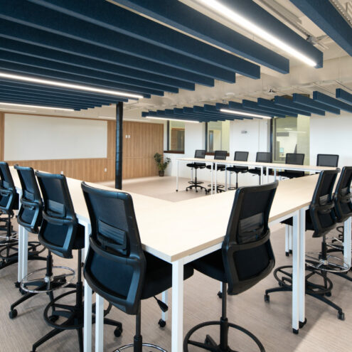 Commercial furniture in training room at engineering firm in spokane washington