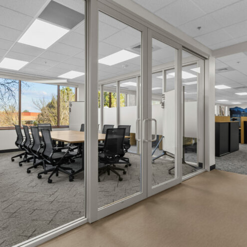 conference room with desk and conference table chairs at engineering firm in boise idaho