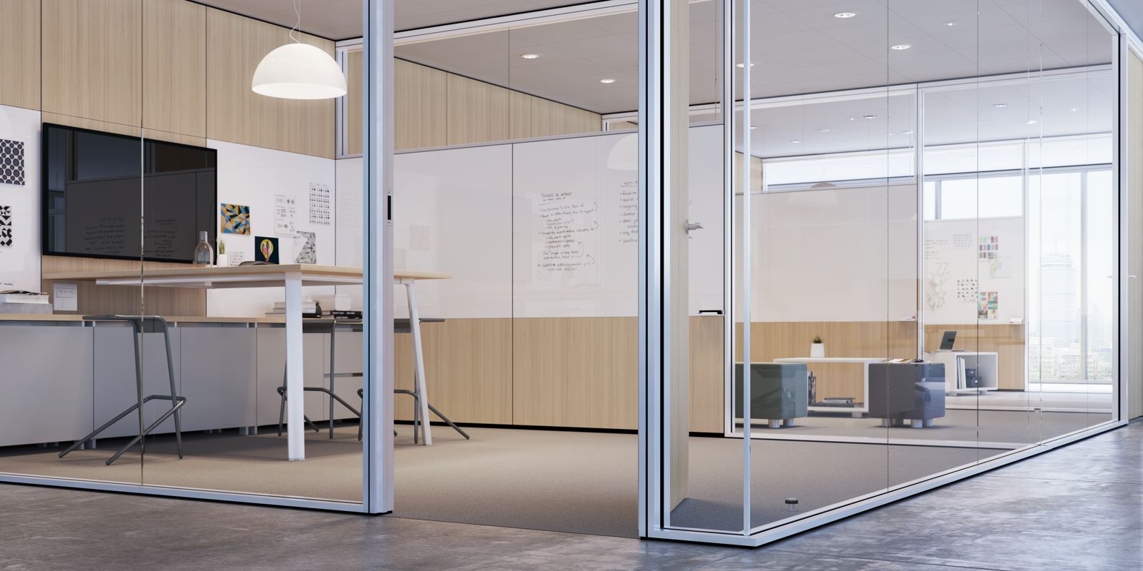Haworth Enclose glass-walled collaboration rooms