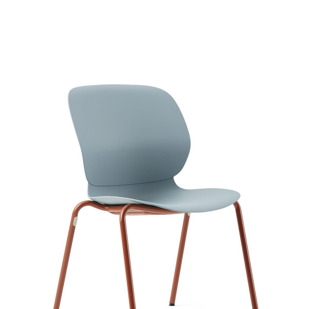 Haworth Maari guest chair with water-blue shell and four-leg base