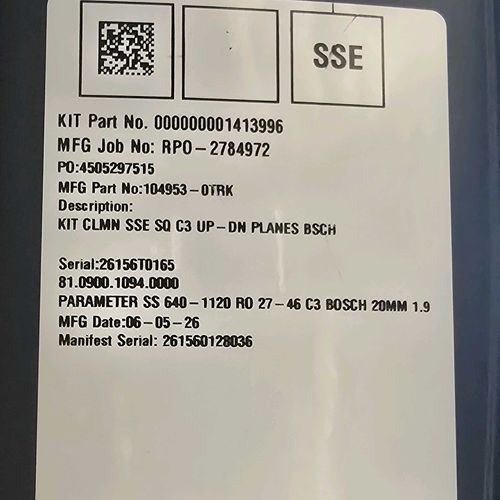 Example: Haworth tag (table/kit label)